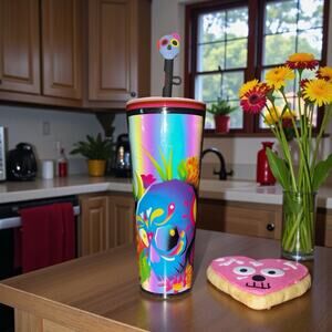 Starbucks 2025 Dia De Los Muertos 24oz Color Changing Cold Cup Tumbler NWT Straw